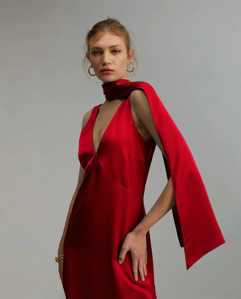 Lola Casademunt Satin midi dress